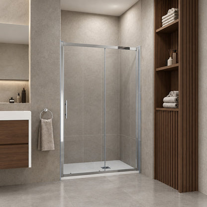 Porte de douche coulissante pour niche – en situation dans une salle de bain