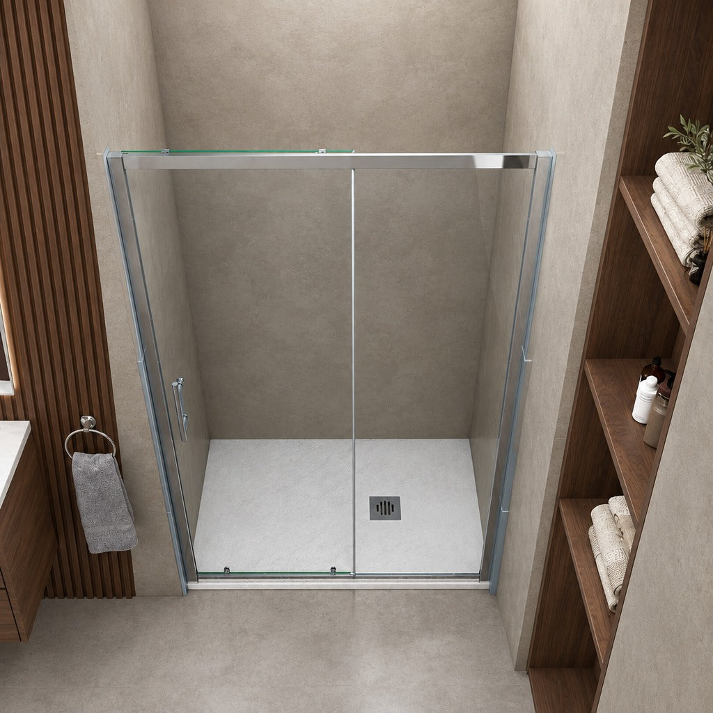 Porte de douche coulissante pour niche – en situation dans une salle de bain
