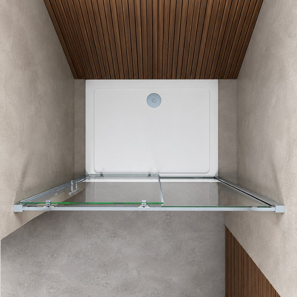 Porte de douche coulissante pour niche – en situation dans une salle de bain