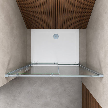 Porte de douche coulissante pour niche – en situation dans une salle de bain