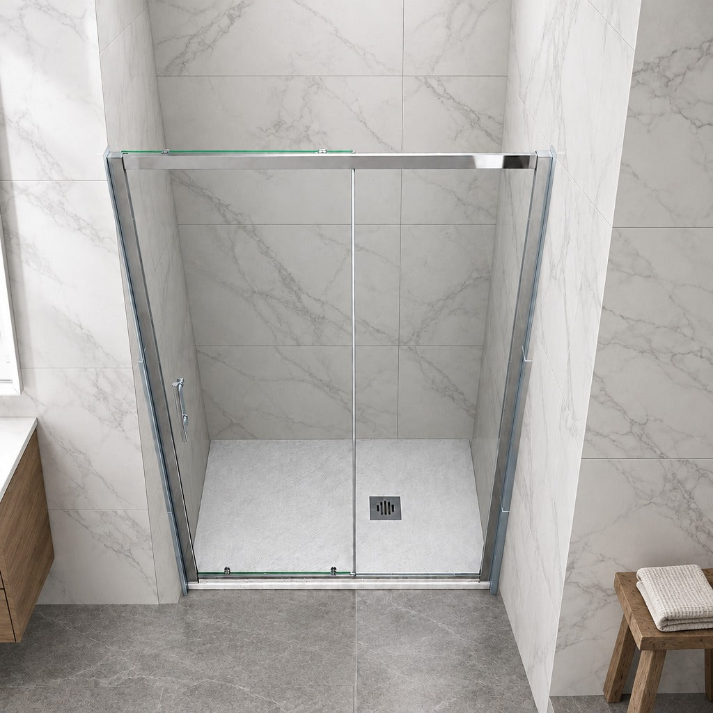 Porte de douche coulissante pour niche – en situation dans une salle de bain