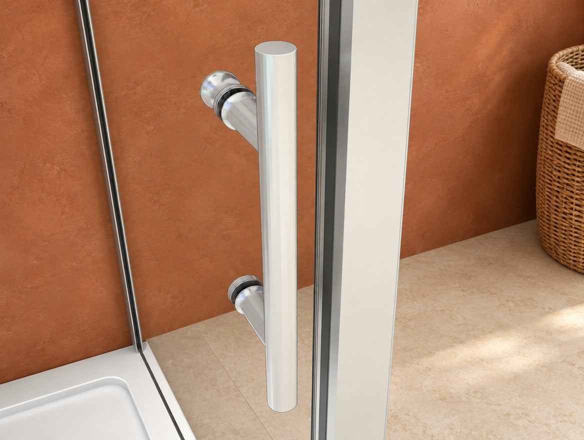 Cabine de douche coulissante en U avec 2 parois latérales – en situation dans une salle de bain