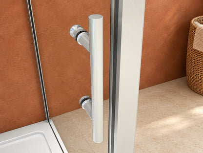 Cabine de douche coulissante en U avec 2 parois latérales – en situation dans une salle de bain