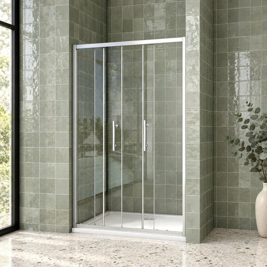 Porte de douche coulissante pour niche – en situation dans une salle de bain