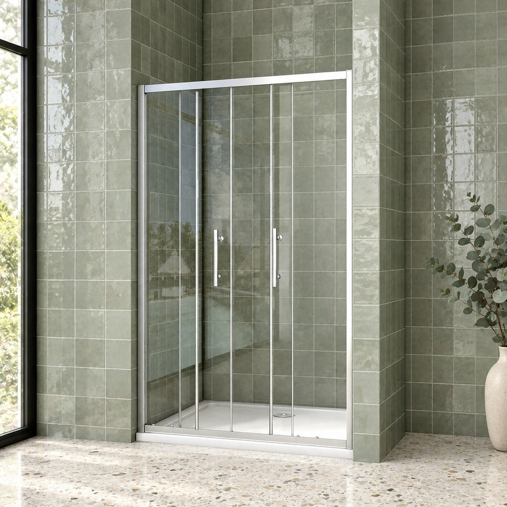 Porte de douche coulissante pour niche – en situation dans une salle de bain