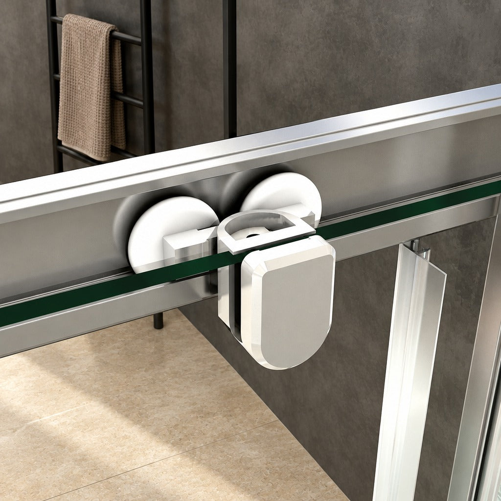 Porte de douche coulissante pour niche – en situation dans une salle de bain