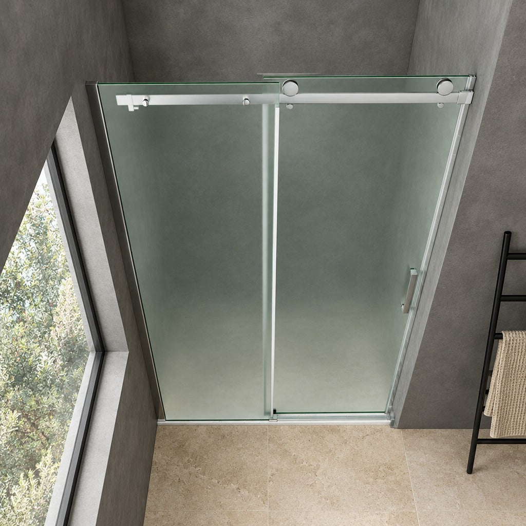 Porte de douche coulissante – en situation dans une salle de bain