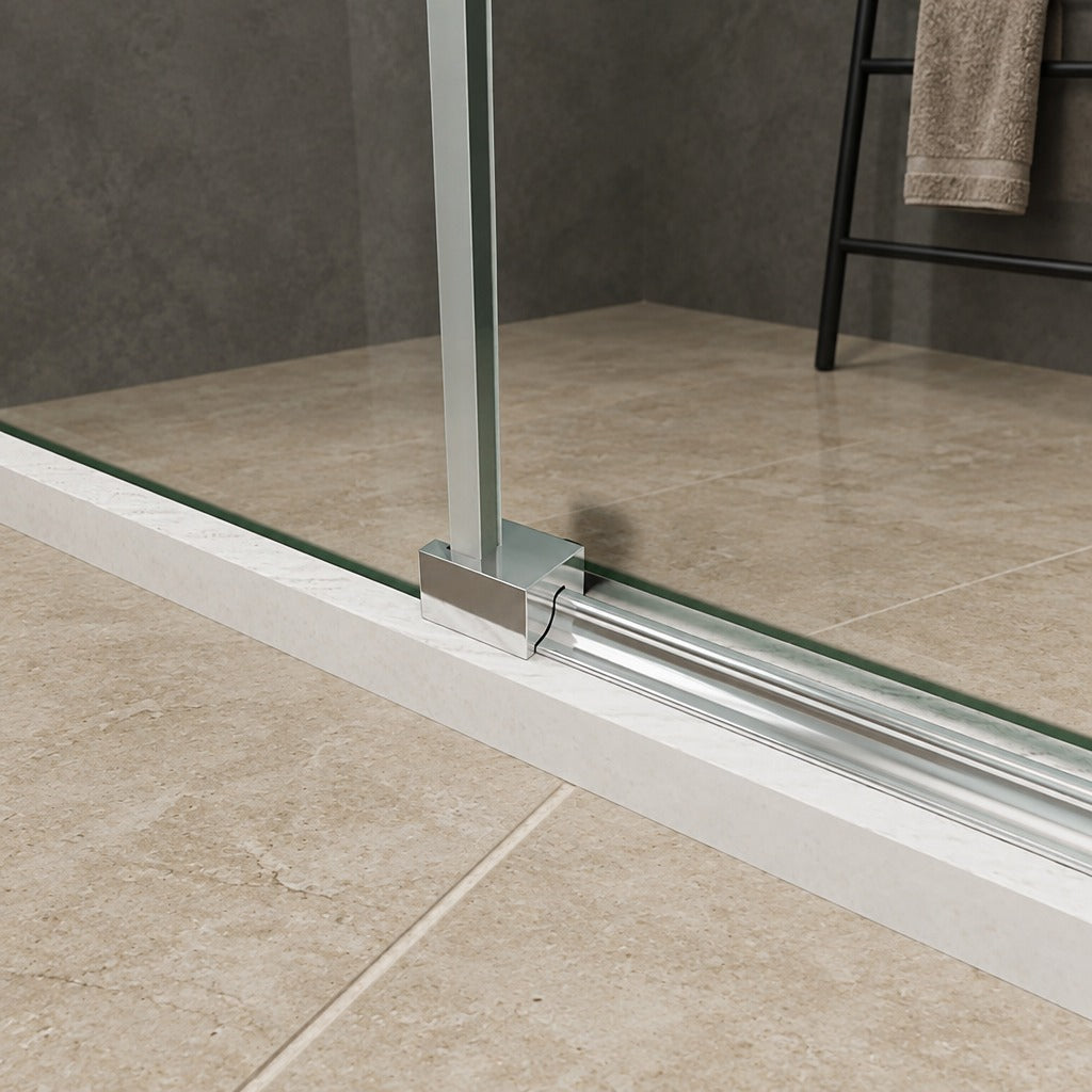 Porte de douche coulissante – en situation dans une salle de bain