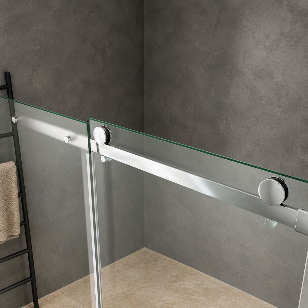 Porte de douche coulissante – en situation dans une salle de bain