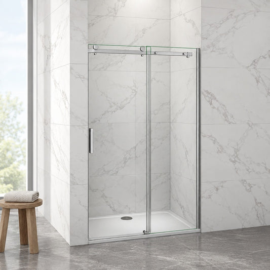 Porte de douche coulissante pour niche – en situation dans une salle de bain