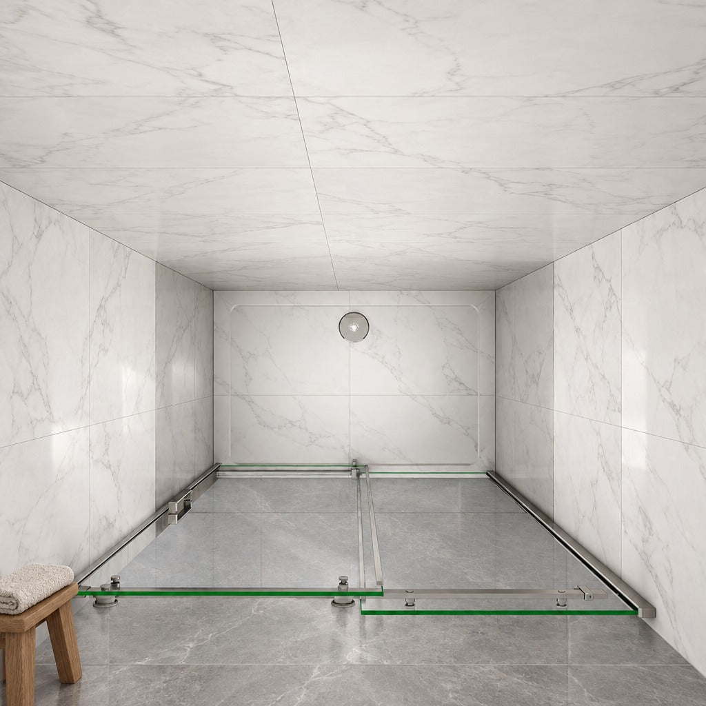 Porte de douche coulissante pour niche – en situation dans une salle de bain
