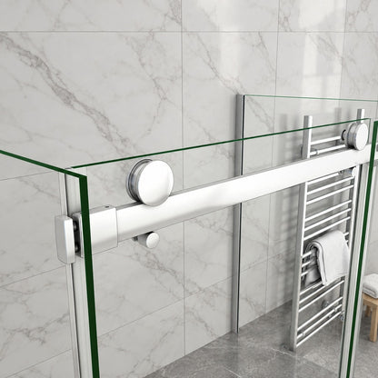 Cabine de douche coulissante en U avec 2 parois latérales – en situation dans une salle de bain