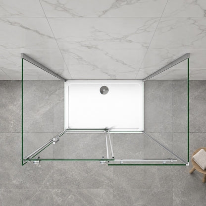 Cabine de douche coulissante en U avec 2 parois latérales – en situation dans une salle de bain