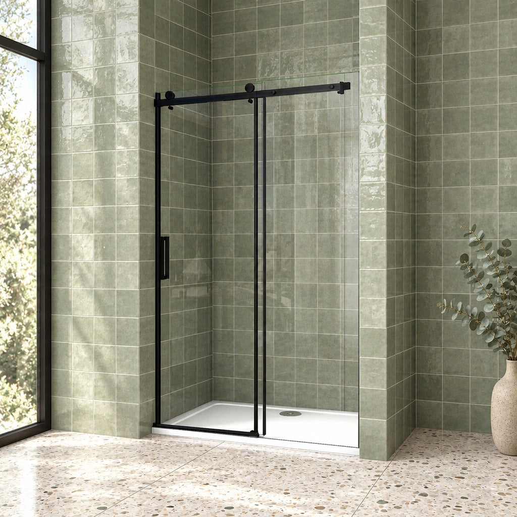 Porte de douche coulissante pour niche – en situation dans une salle de bain