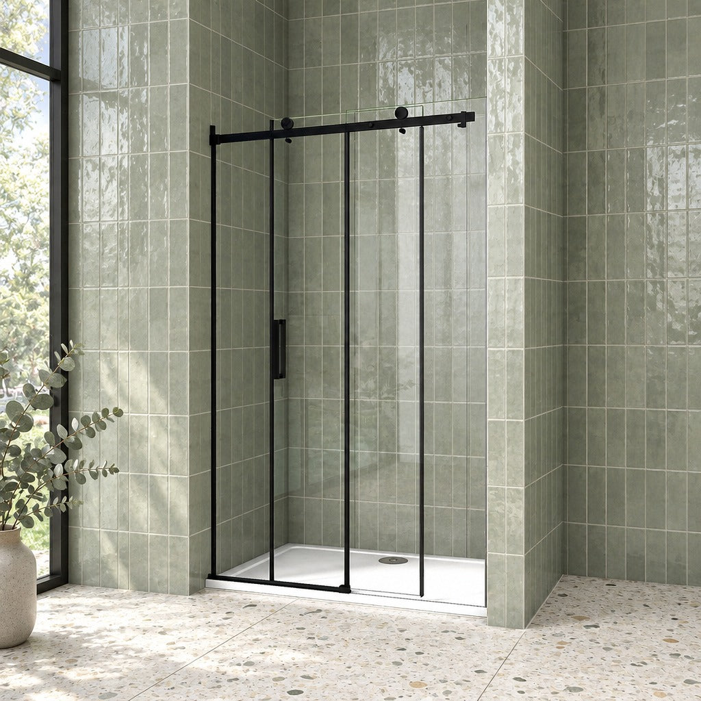Porte de douche coulissante pour niche – en situation dans une salle de bain