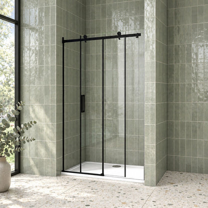 Porte de douche coulissante pour niche – en situation dans une salle de bain