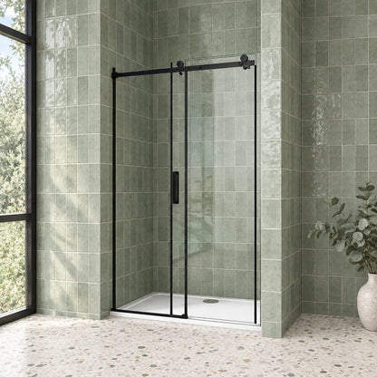 Porte de douche coulissante pour niche – en situation dans une salle de bain