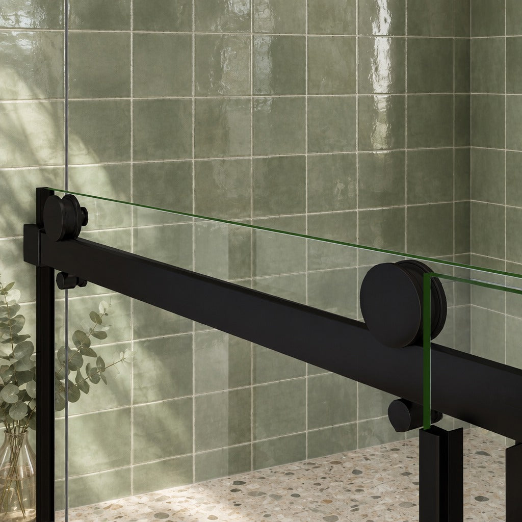 Porte de douche coulissante pour niche – en situation dans une salle de bain