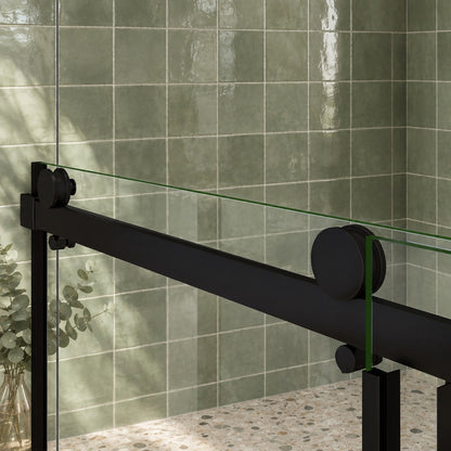 Porte de douche coulissante pour niche – en situation dans une salle de bain