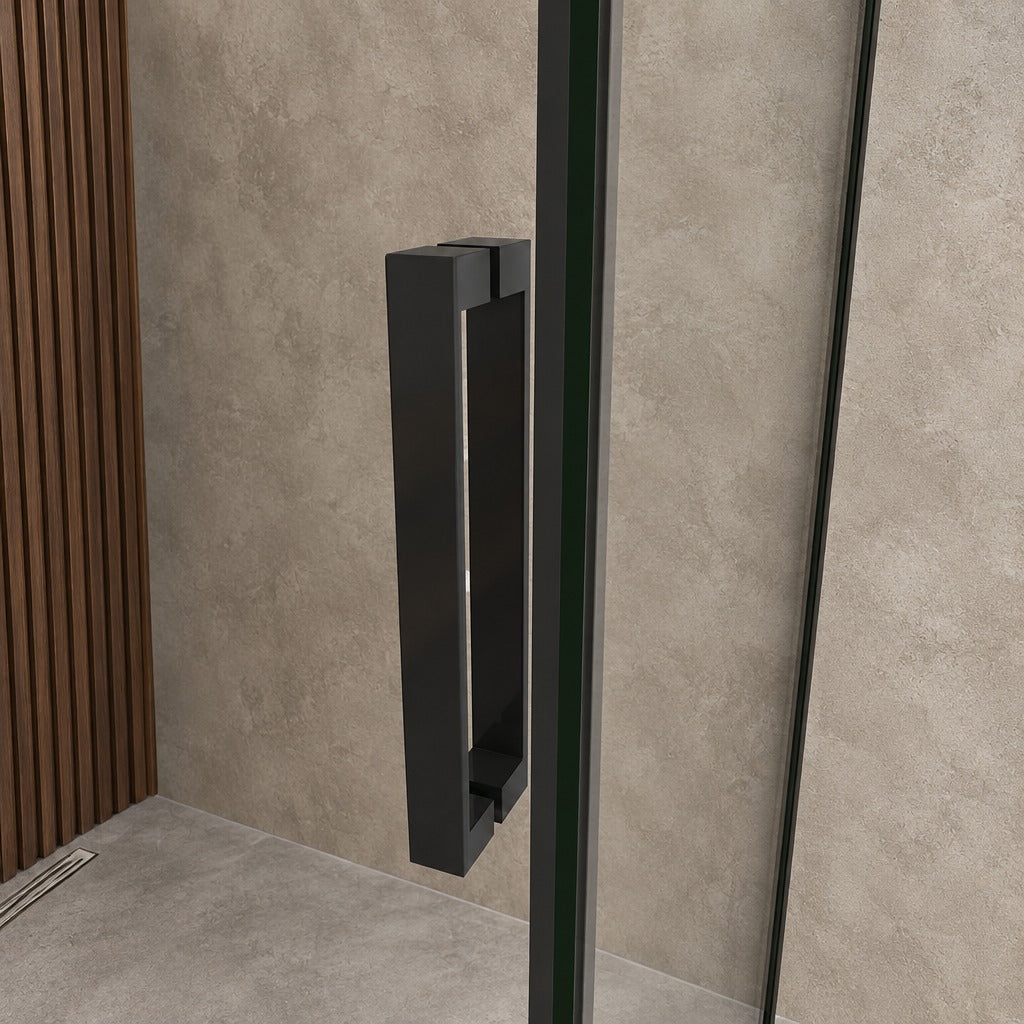 Cabine de douche coulissante accès d'angle – en situation dans une salle de bain