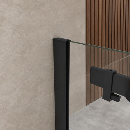Cabine de douche coulissante accès d'angle – en situation dans une salle de bain