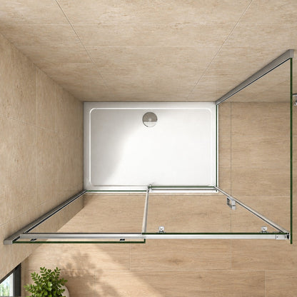 Cabine de douche coulissante accès d'angle – en situation dans une salle de bain