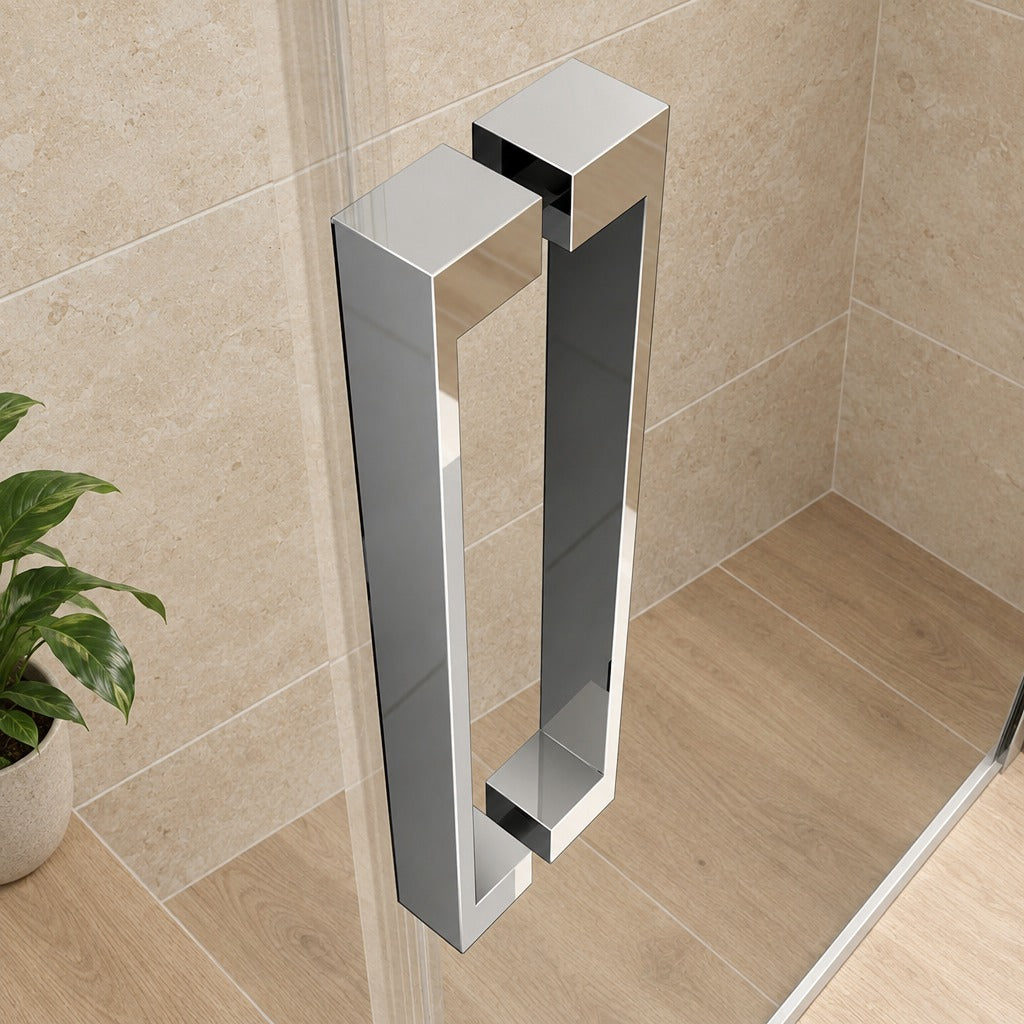 Cabine de douche coulissante accès d'angle – en situation dans une salle de bain