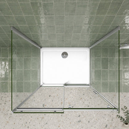 Cabine de douche coulissante en U avec 2 parois latérales – en situation dans une salle de bain