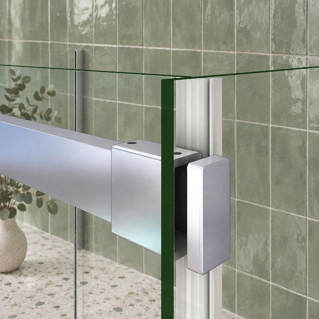 Cabine de douche coulissante en U avec 2 parois latérales – en situation dans une salle de bain