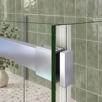 Cabine de douche coulissante en U avec 2 parois latérales – en situation dans une salle de bain