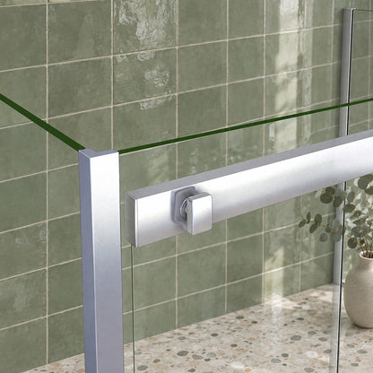 Cabine de douche coulissante en U avec 2 parois latérales – en situation dans une salle de bain