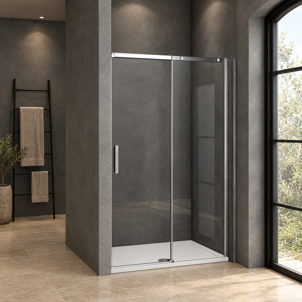 Porte de douche coulissante pour niche – en situation dans une salle de bain