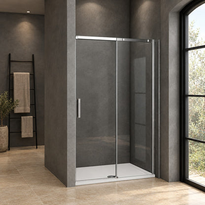 Porte de douche coulissante pour niche – en situation dans une salle de bain