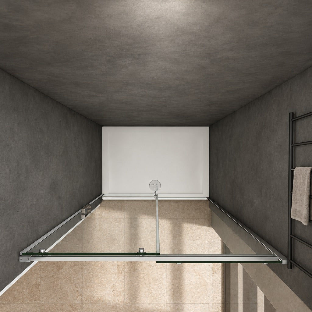 Porte de douche coulissante pour niche – en situation dans une salle de bain