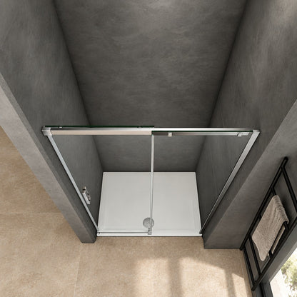 Porte de douche coulissante pour niche – en situation dans une salle de bain