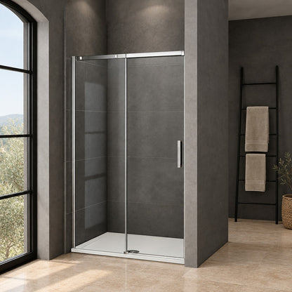 Porte de douche coulissante pour niche – en situation dans une salle de bain