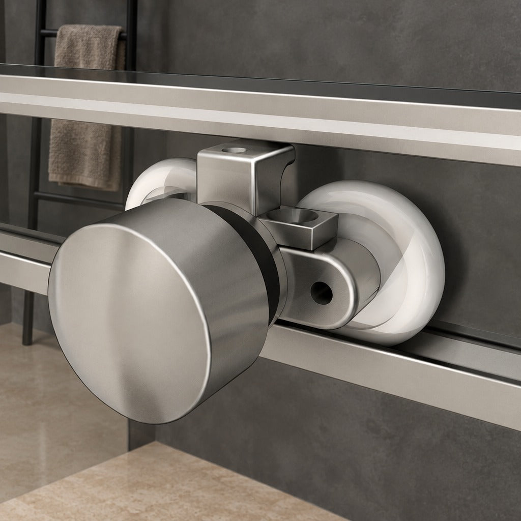 Porte de douche coulissante pour niche – en situation dans une salle de bain