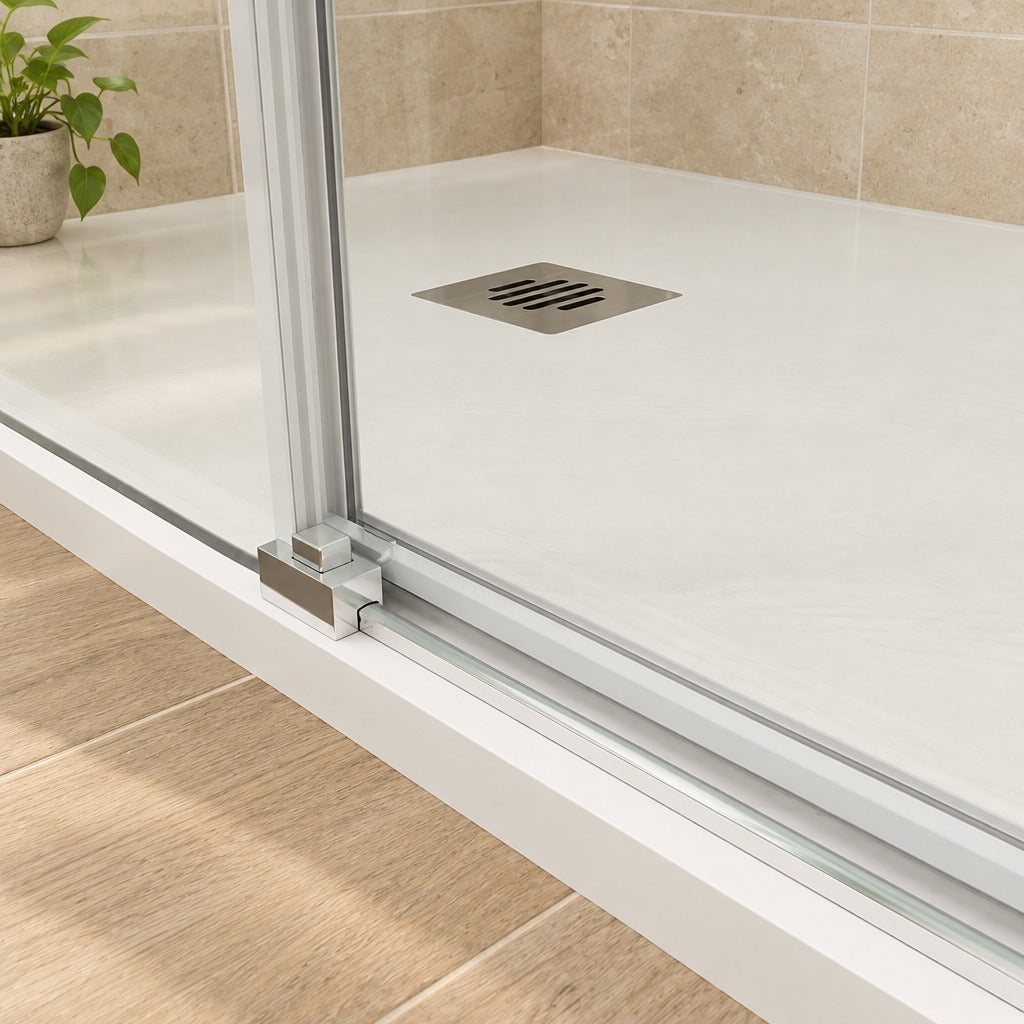 Porte de douche coulissante pour niche – en situation dans une salle de bain