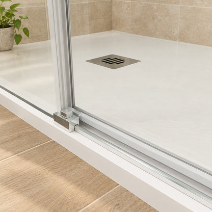 Porte de douche coulissante pour niche – en situation dans une salle de bain