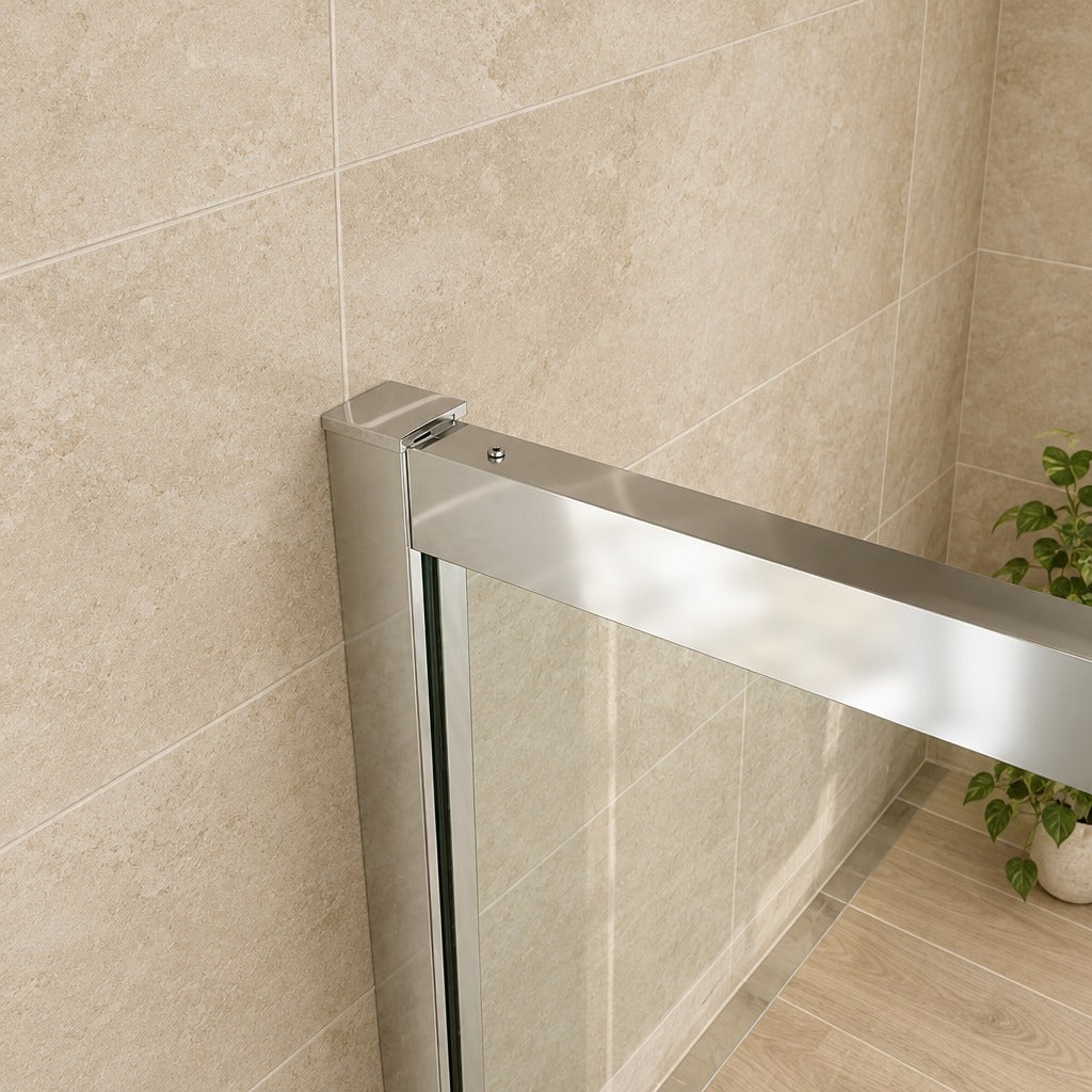 Porte de douche coulissante pour niche – en situation dans une salle de bain
