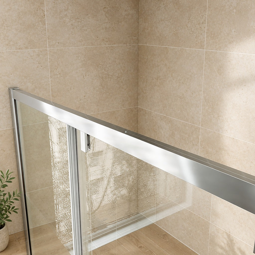 Porte de douche coulissante pour niche – en situation dans une salle de bain