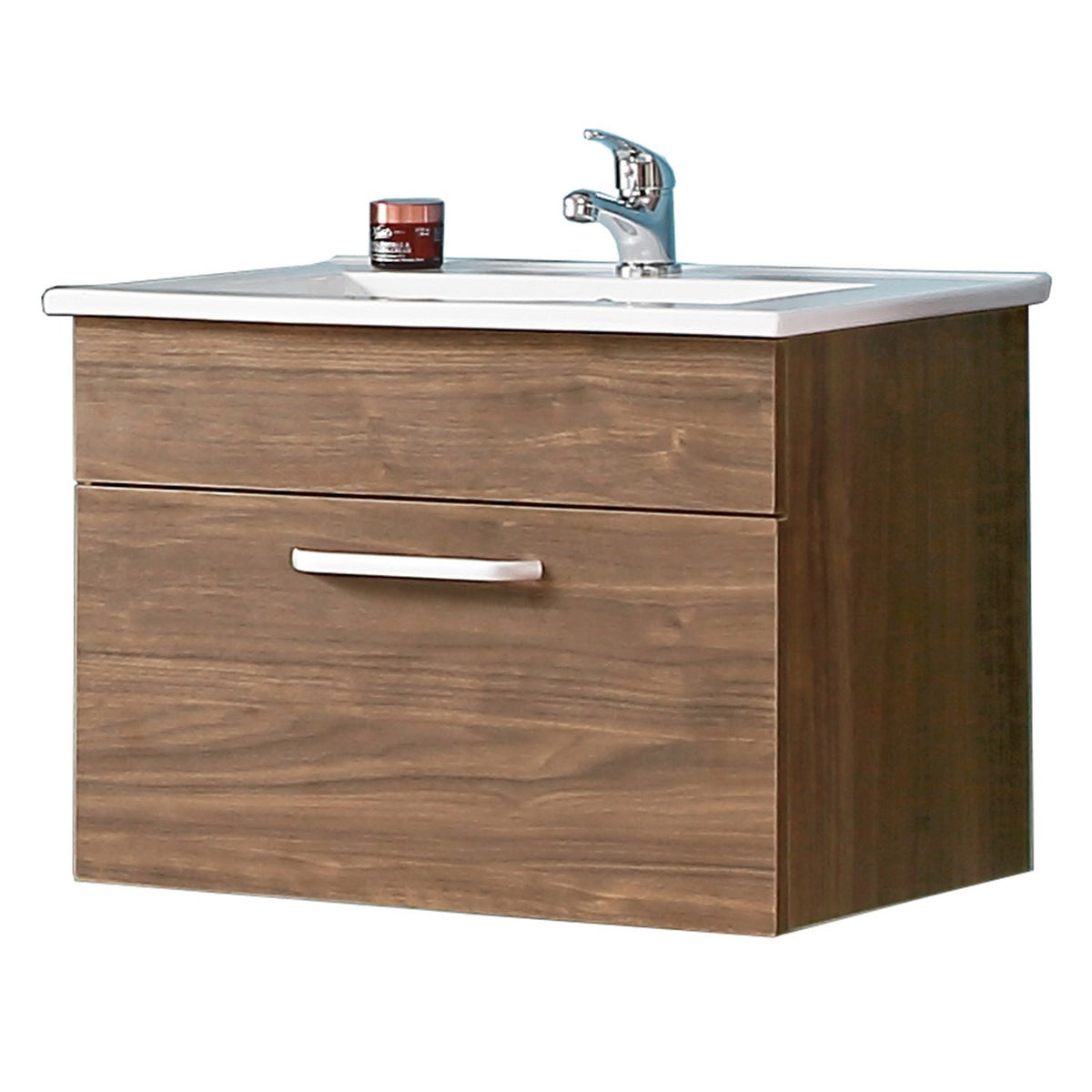 Meuble sous-vasque suspendu 58 cm avec vasque en céramique – vue produit et dimensions