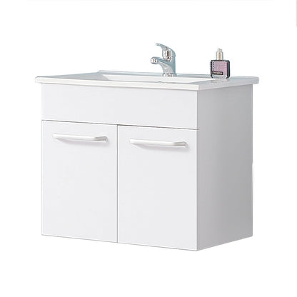 Meuble sous-vasque suspendu 58 cm avec vasque en céramique – vue produit et dimensions