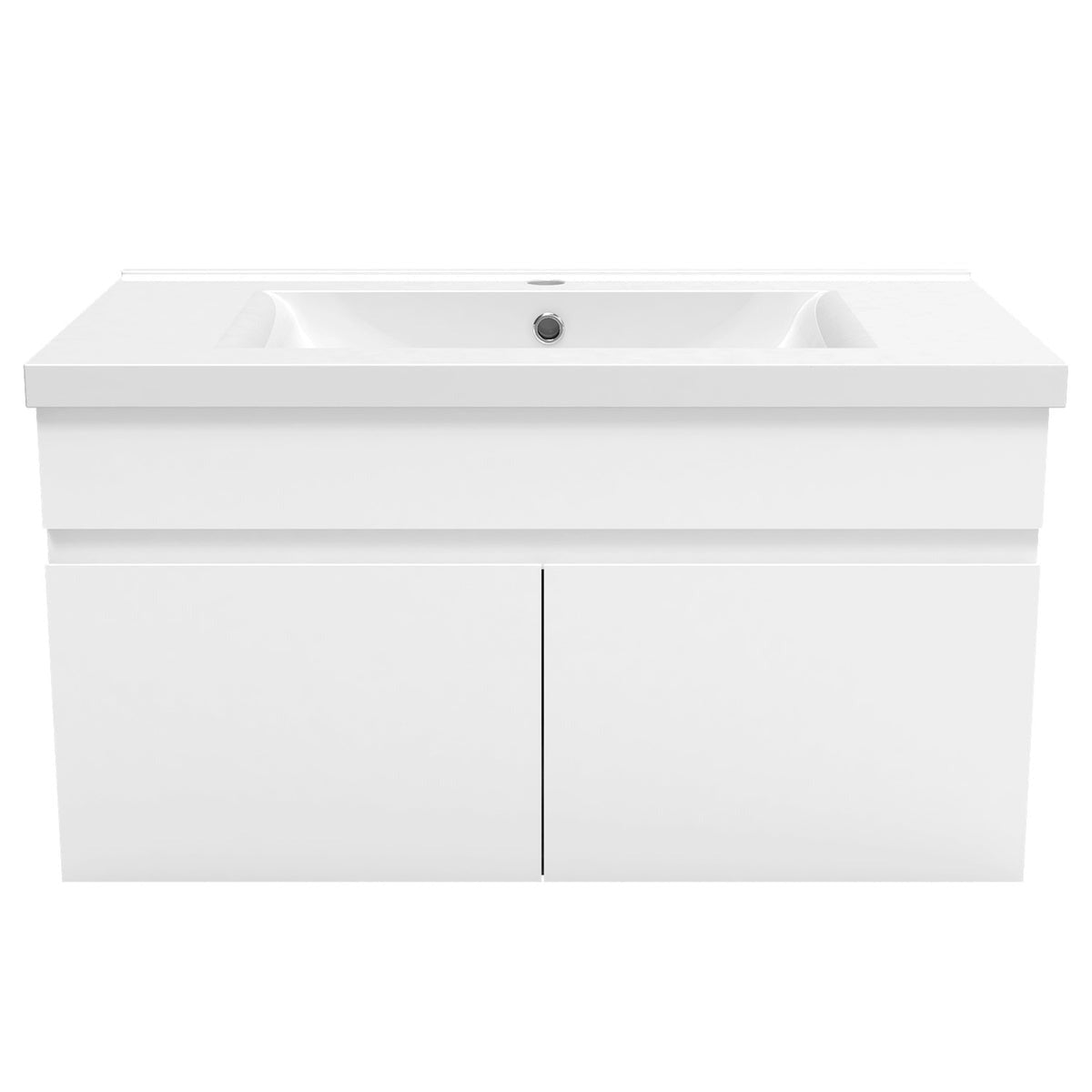 Meuble sous-vasque suspendu 80 cm avec vasque en céramique – vue produit et dimensions