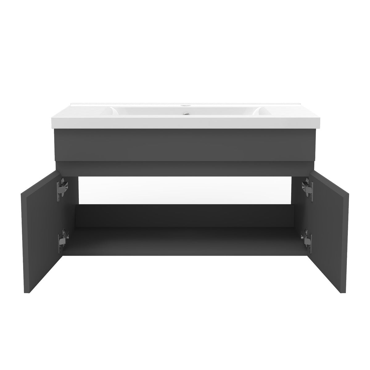 Meuble sous-vasque suspendu 80 cm avec vasque en céramique – vue produit et dimensions