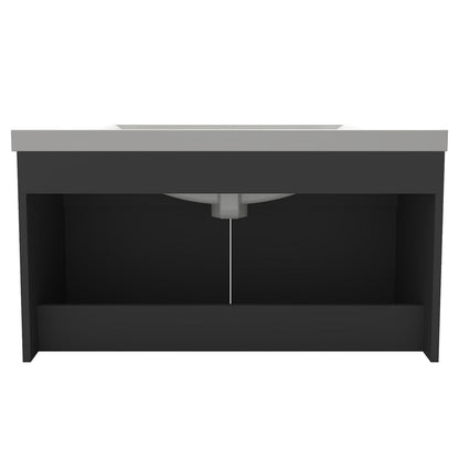 Meuble sous-vasque suspendu 80 cm avec vasque en céramique – vue produit et dimensions