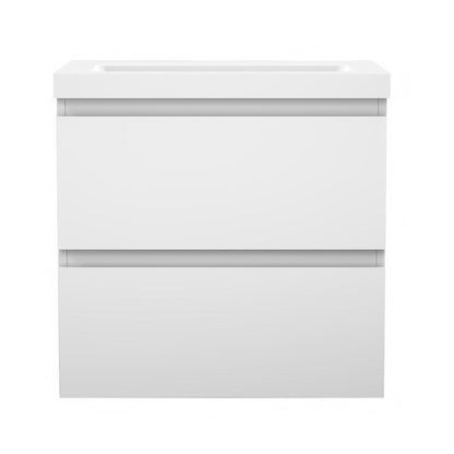 Meuble sous-vasque suspendu 50 cm avec vasque en résine – vue produit et dimensions