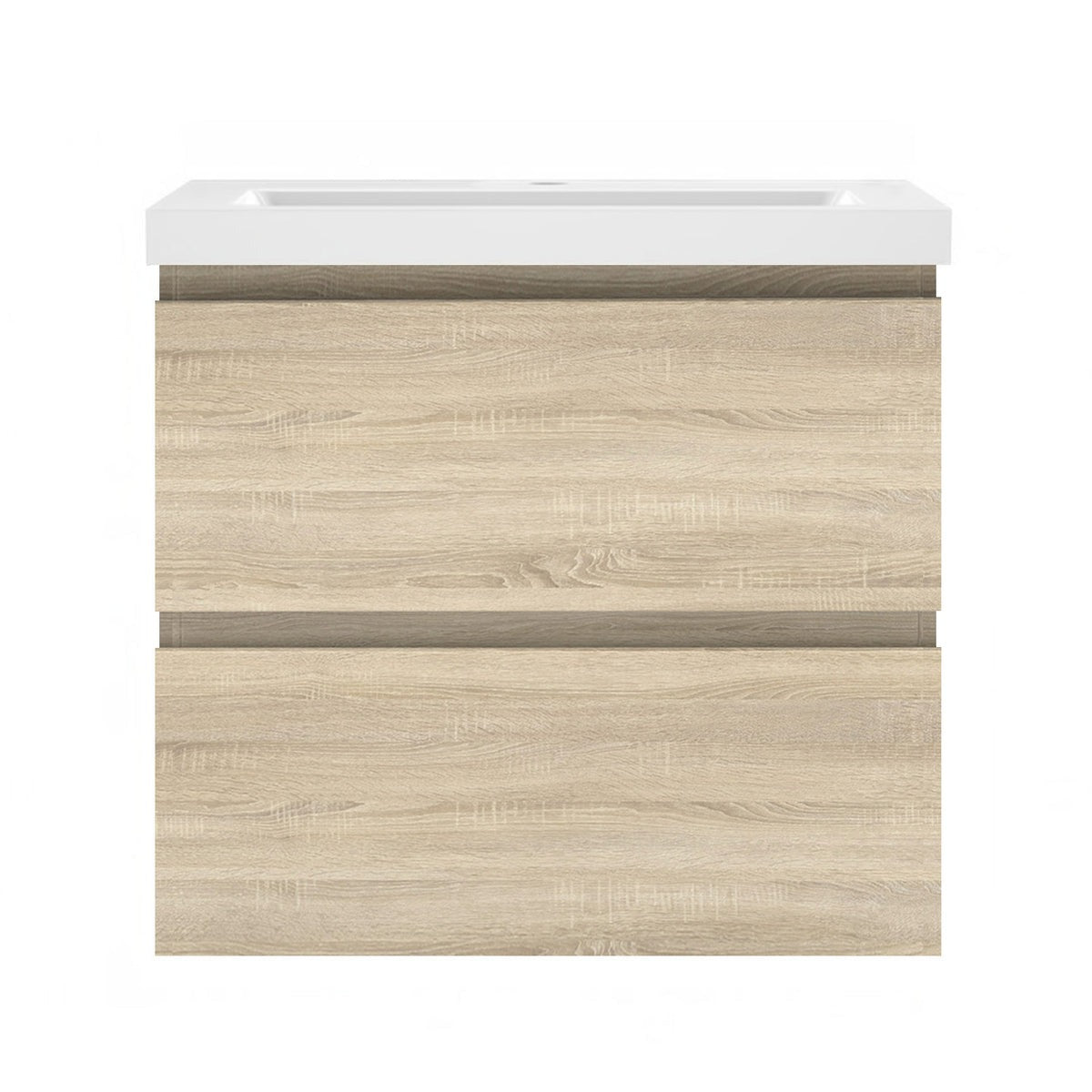 Meuble sous-vasque suspendu 50 cm avec vasque en résine – vue produit et dimensions