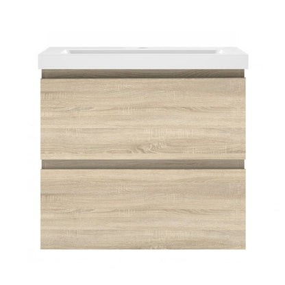 Meuble sous-vasque suspendu 50 cm avec vasque en résine – vue produit et dimensions