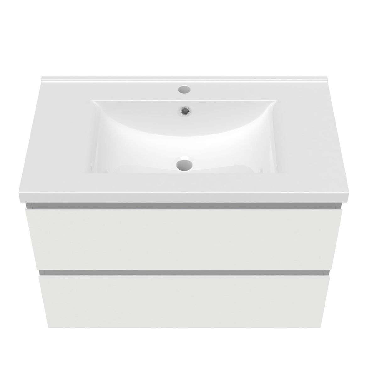 Ensemble de salle de bain 60 cm suspendu : meuble sous-vasque + vasque + colonne – vue produit et dimensions